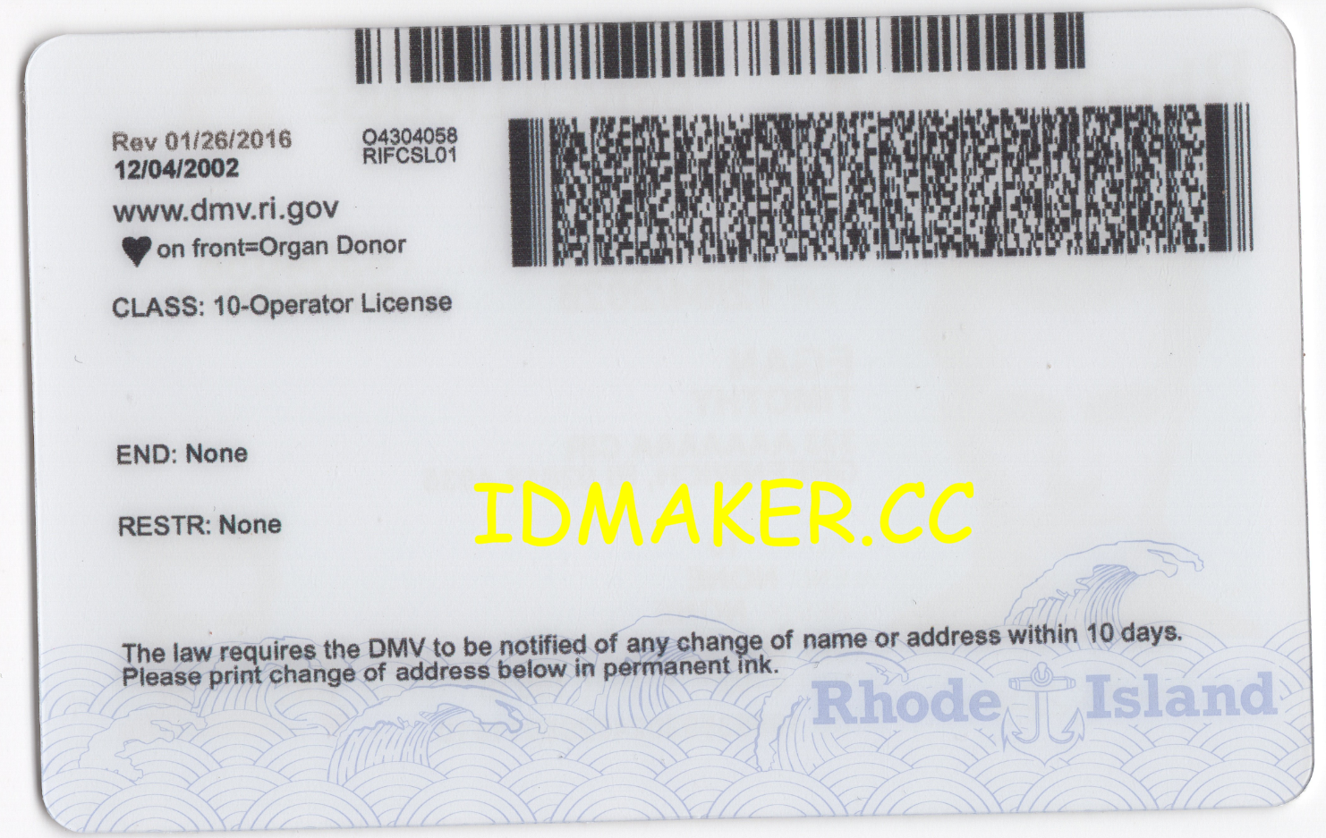 Rhode Island Fake ID - 图片 2